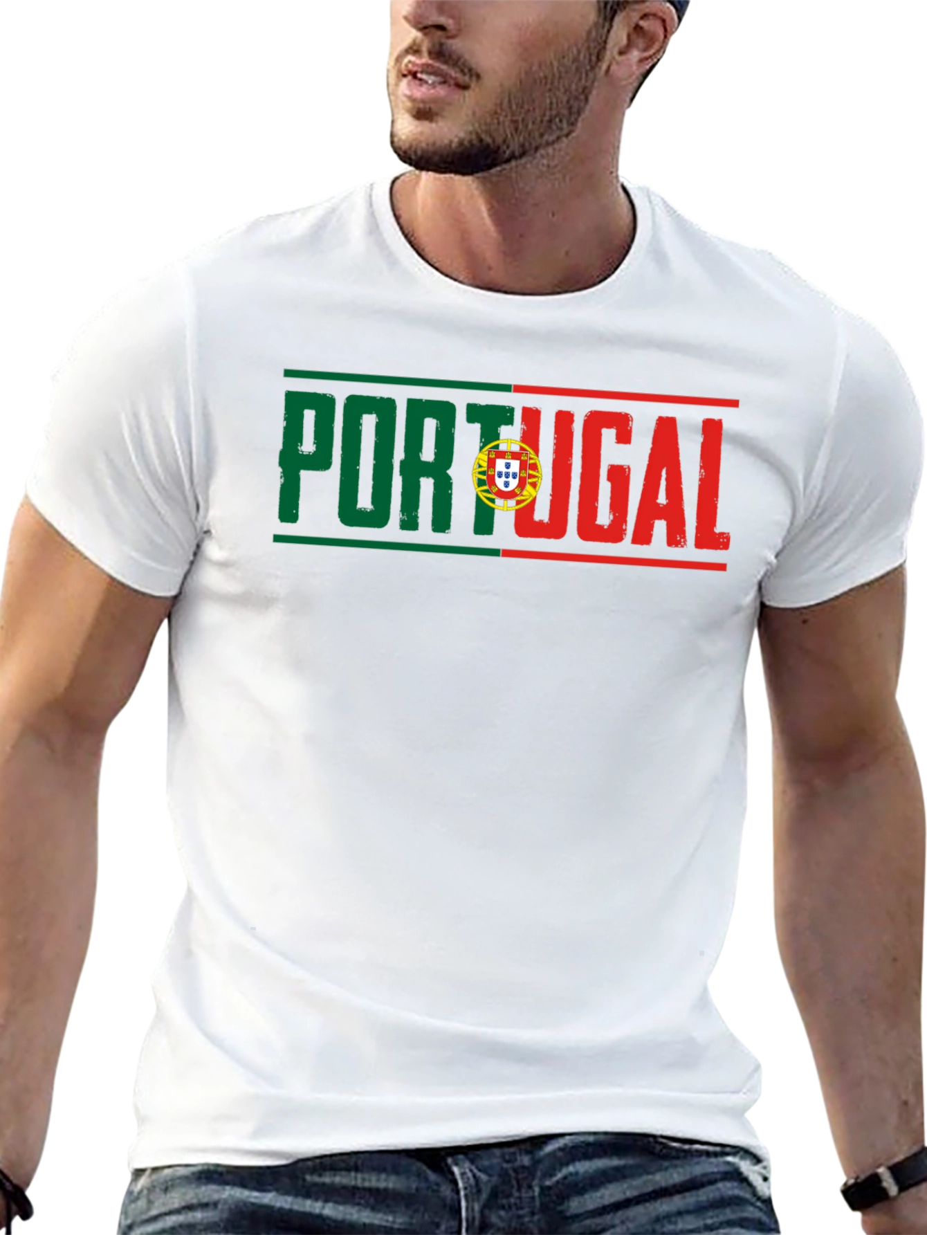 Portugal Flag T-Shirt Black Tee