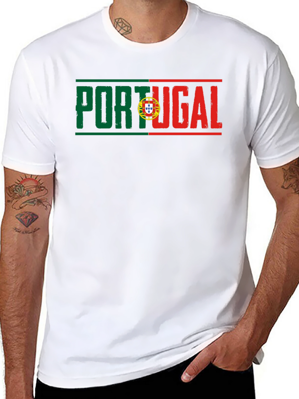 Portugal Flag T-Shirt Black Tee