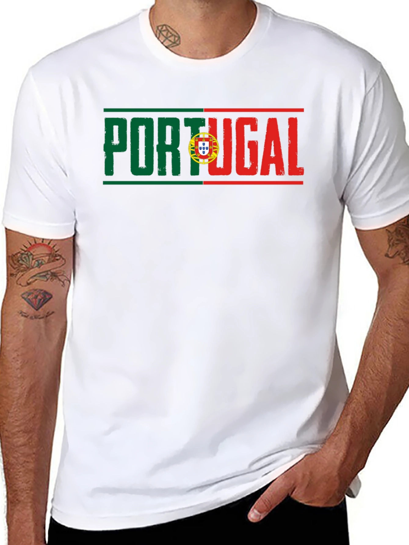 Portugal Flag T-Shirt Black Tee