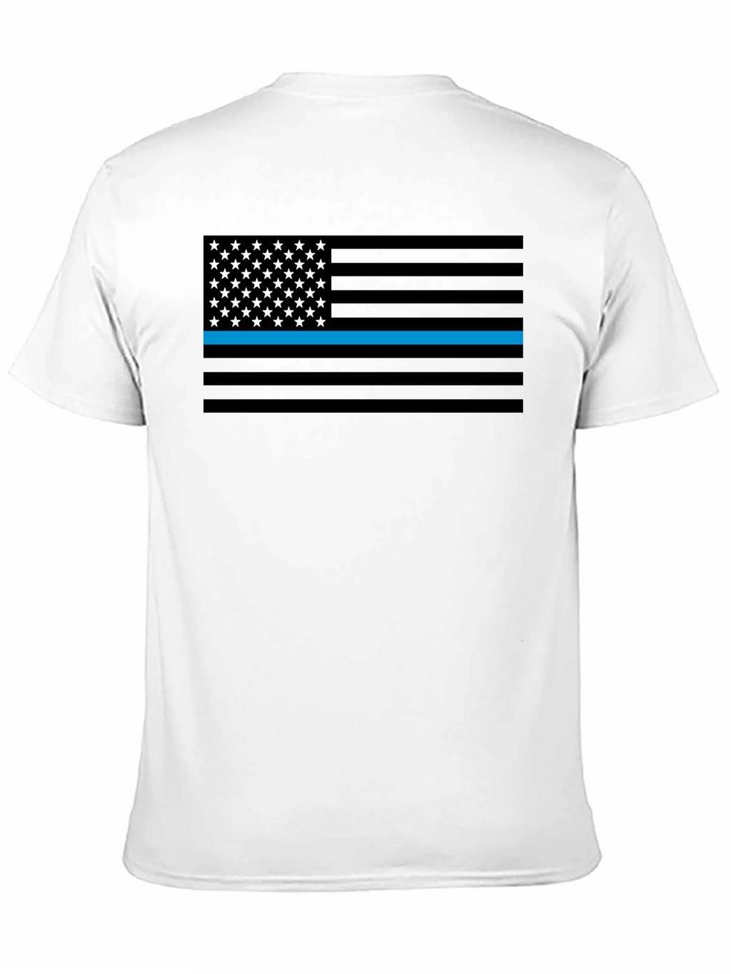 Thin Blue Line American Flag Graphic Tee - Black