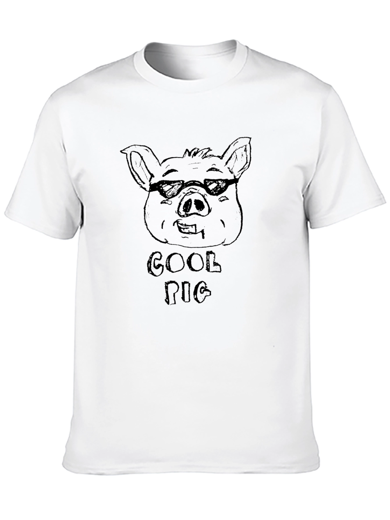Cool Pig Graphic T-Shirt - Black Cotton Tee