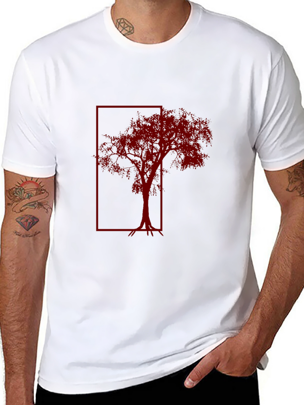 Red Tree Graphic Tee - Mens Black T-Shirt