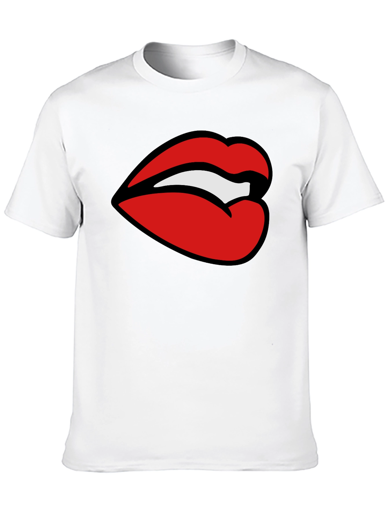 Bold Lips Graphic Tee - Stylish Black T-Shirt