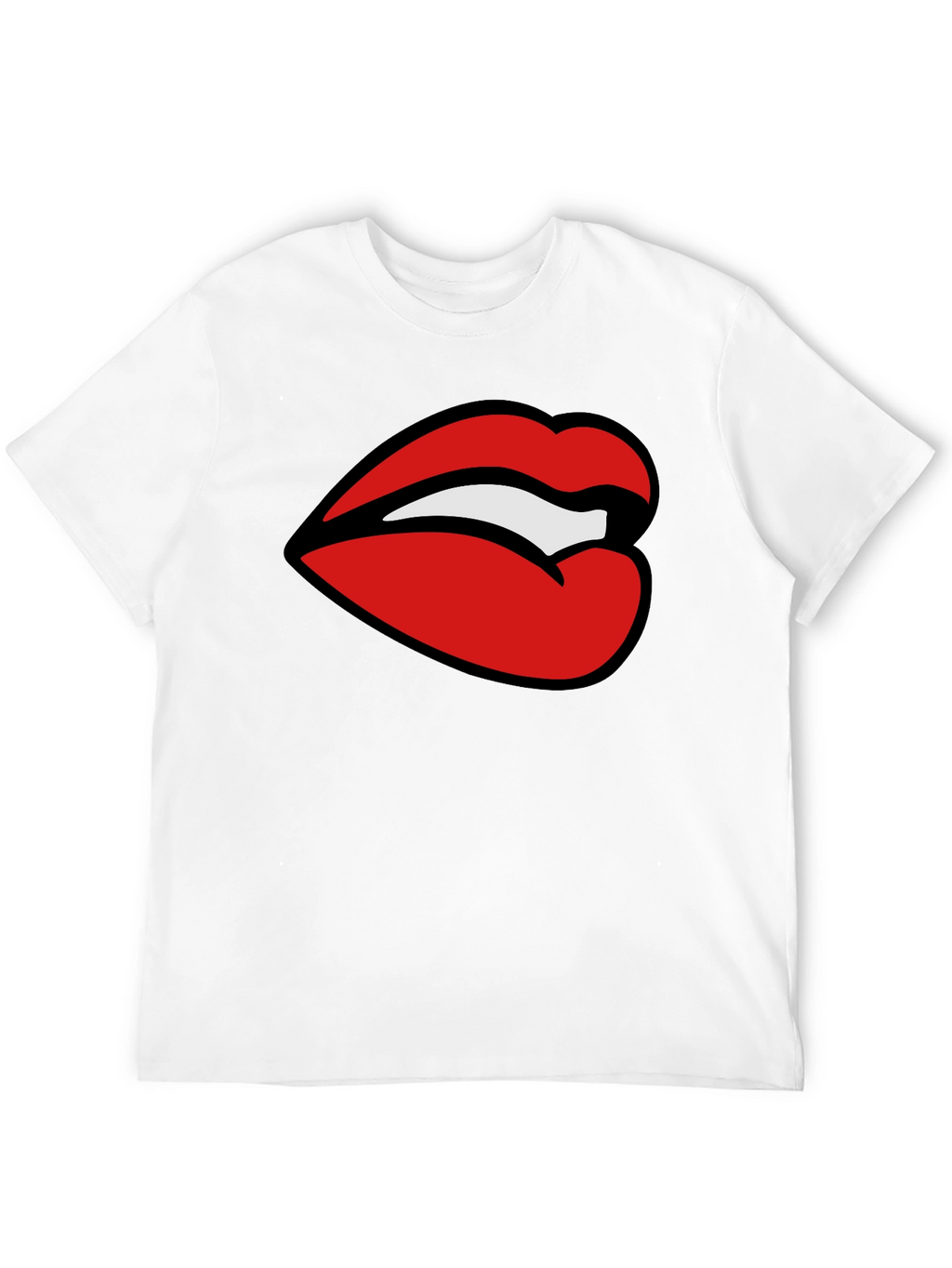 Bold Lips Graphic Tee - Stylish Black T-Shirt