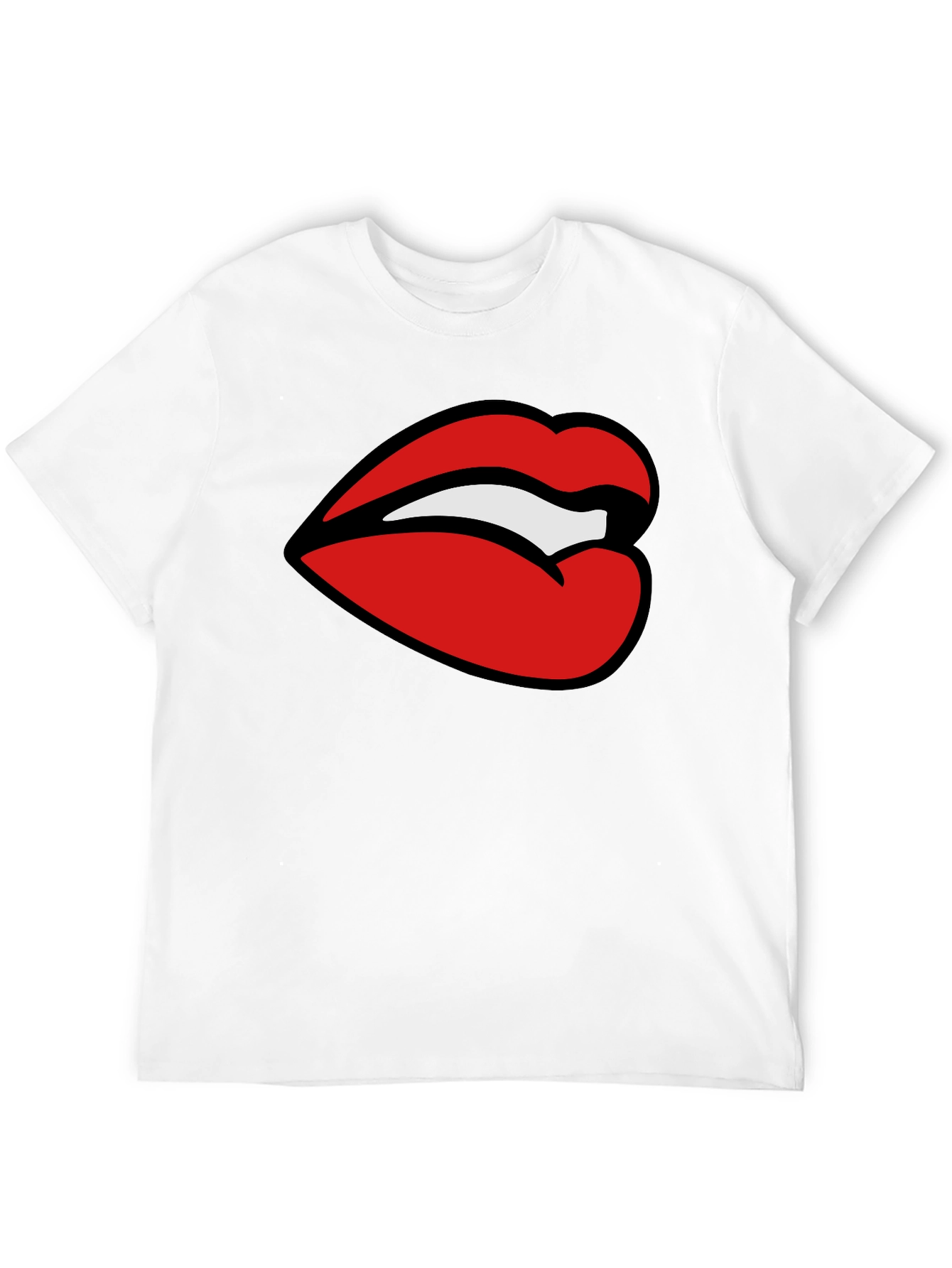 Bold Lips Graphic Tee - Stylish Black T-Shirt