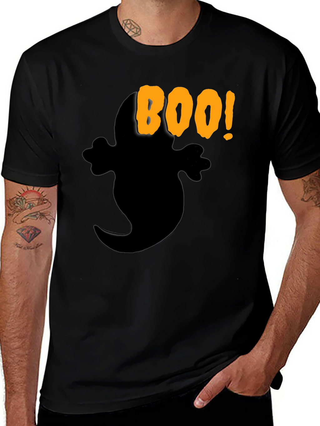 Boo Ghost Graphic Tee - Halloween Shirt