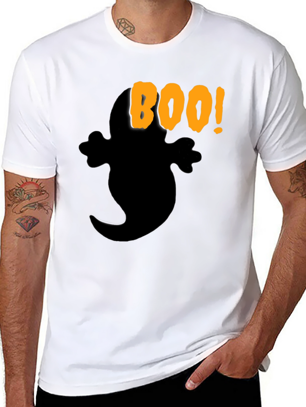 Boo Ghost Graphic Tee - Halloween Shirt