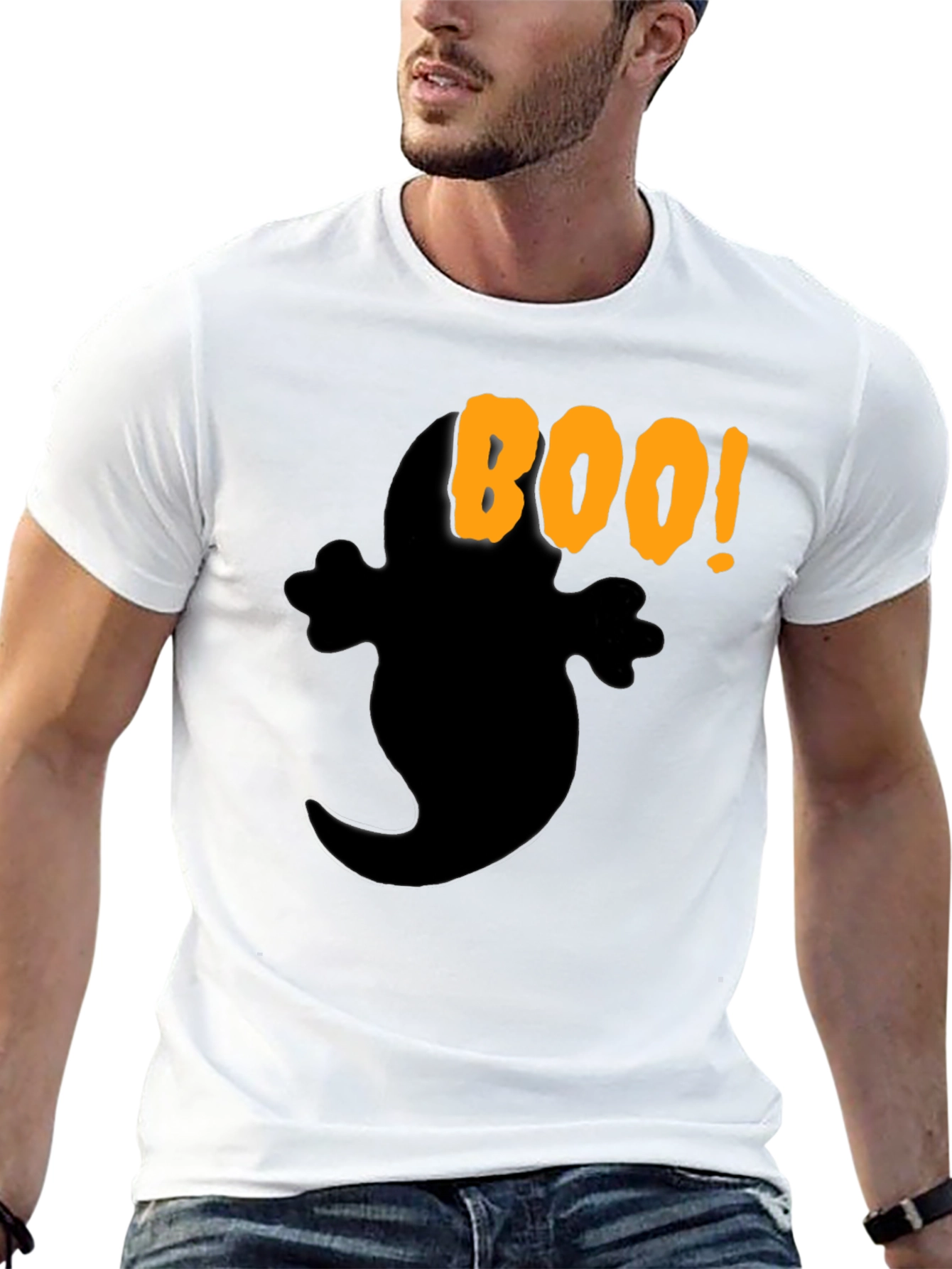 Boo Ghost Graphic Tee - Halloween Shirt