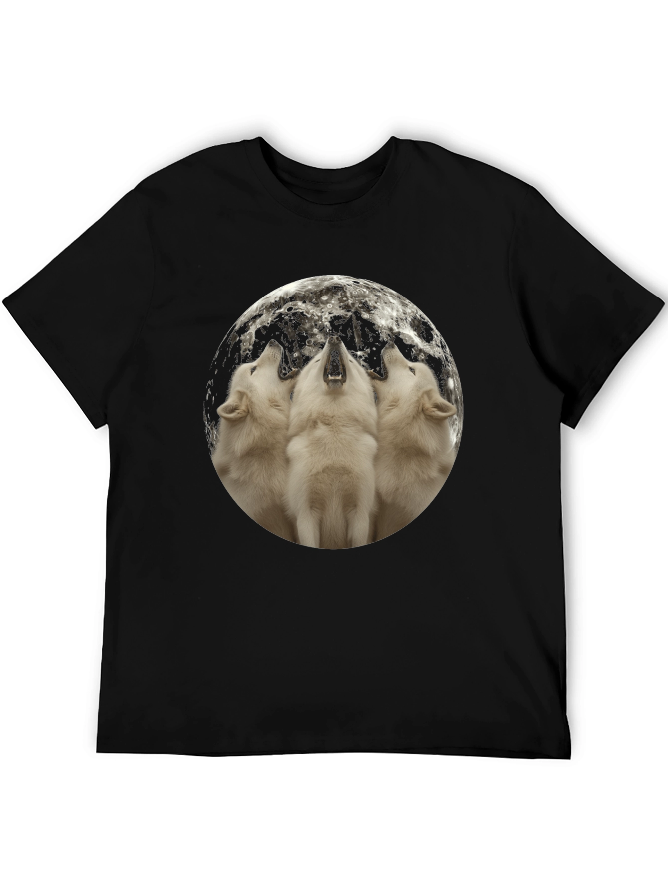 Wolf Moon Graphic Tee - Black Cotton Blend