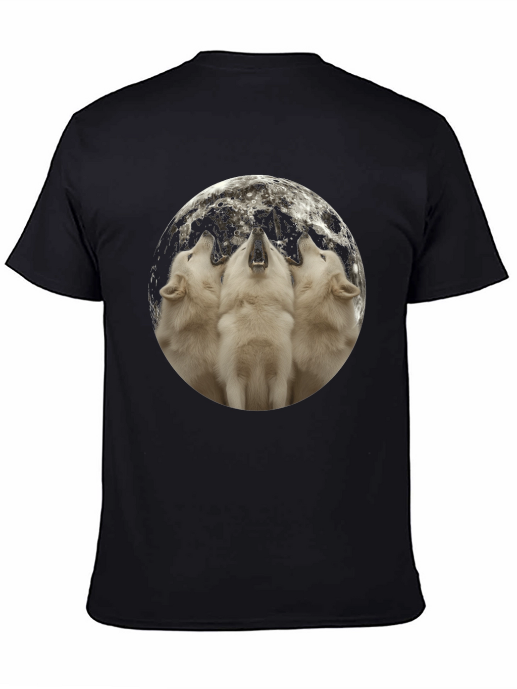 Wolf Moon Graphic Tee - Black Cotton Blend