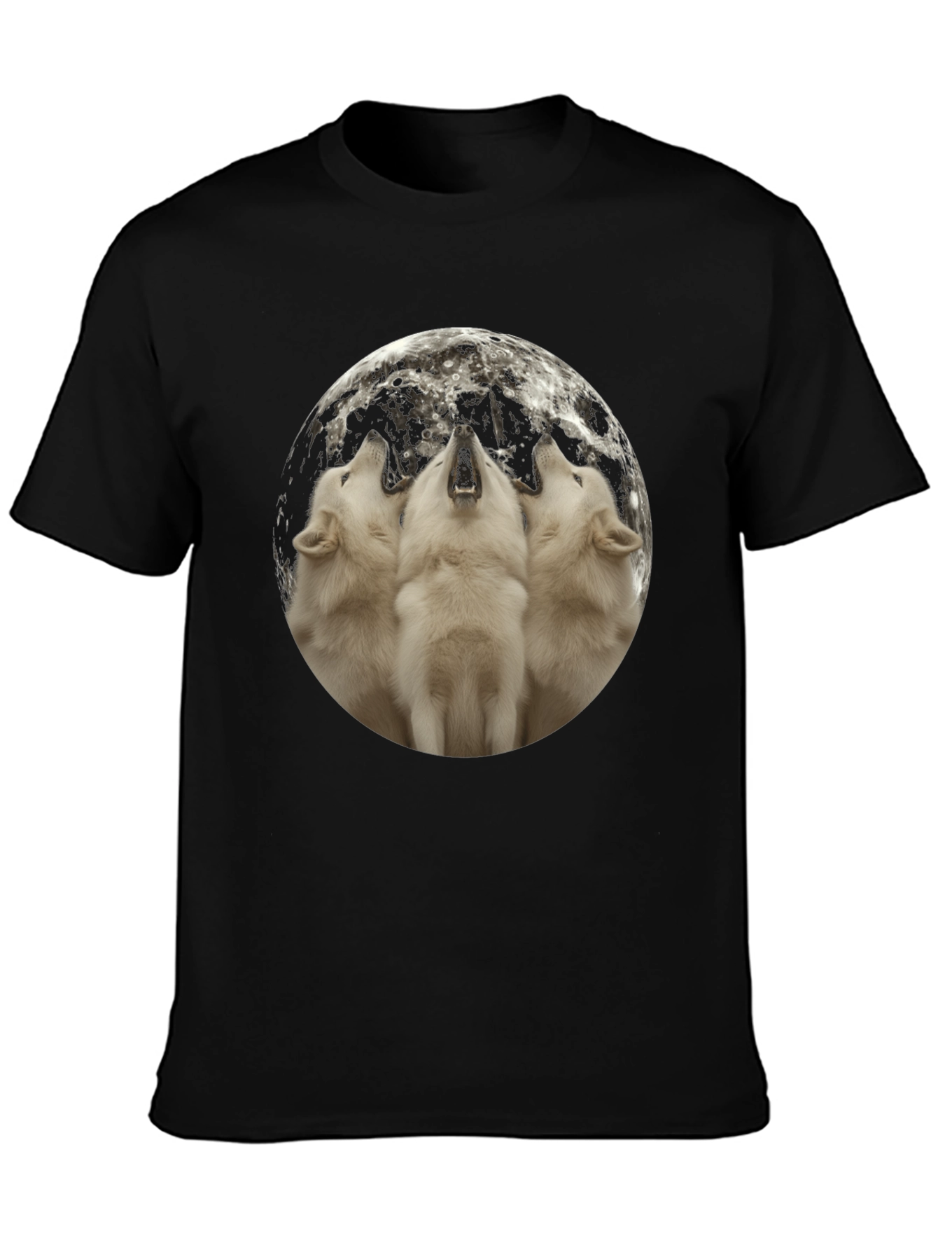 Wolf Moon Graphic Tee - Black Cotton Blend