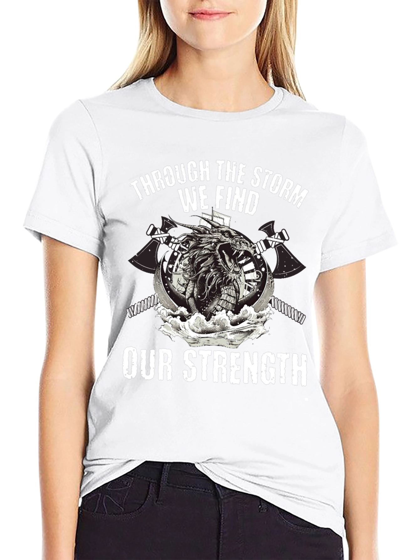 Storm Strength Dragon Graphic Black T-Shirt