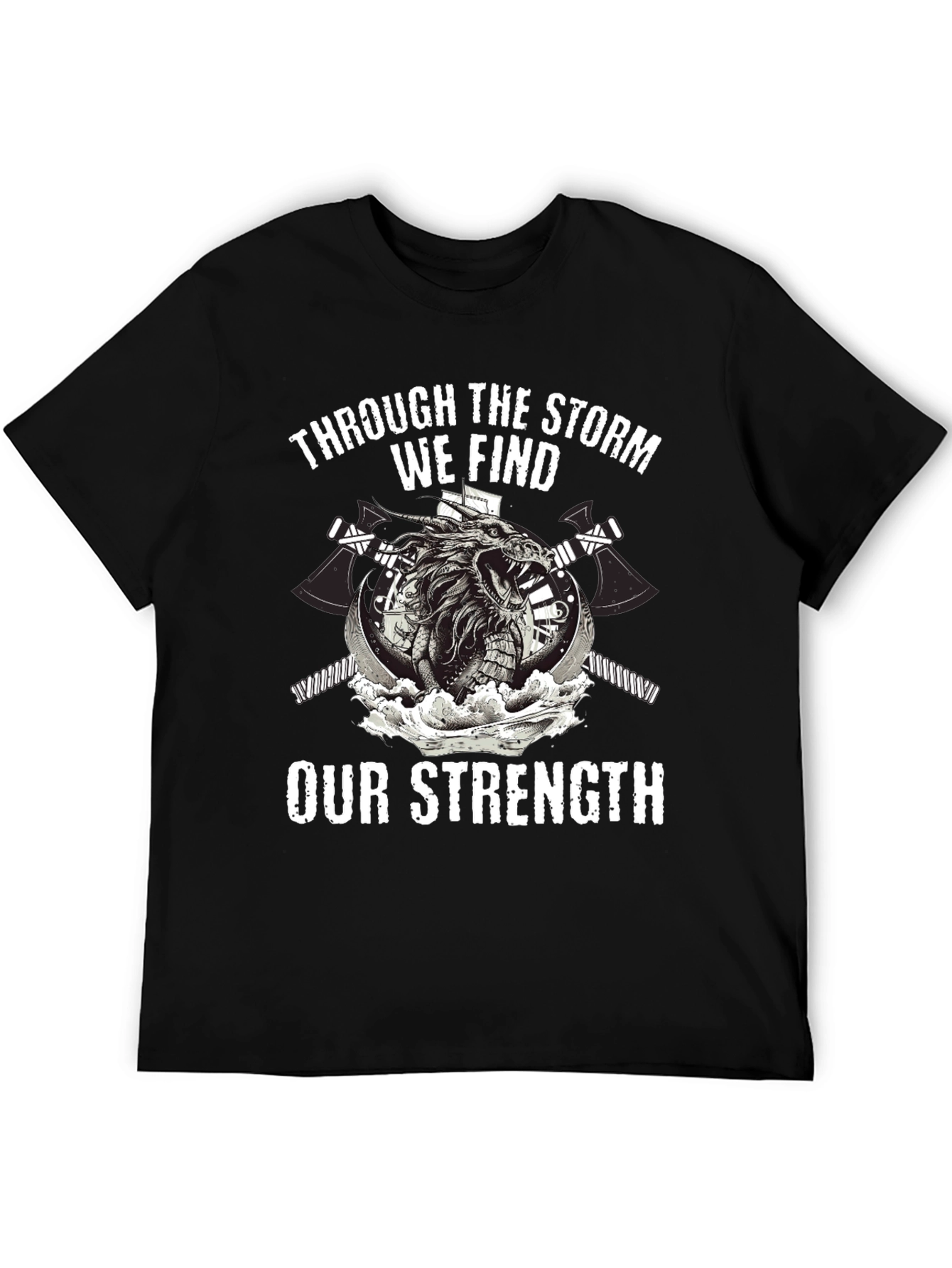Storm Strength Dragon Graphic Black T-Shirt