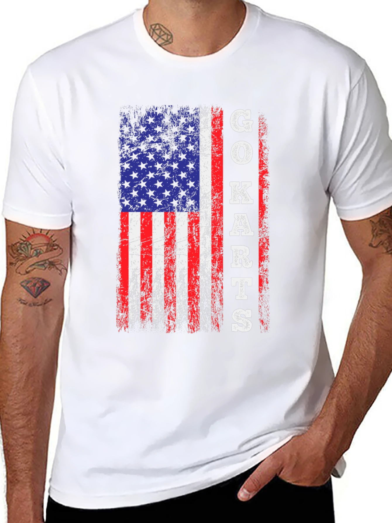 Go-Karts American Flag Graphic Tee