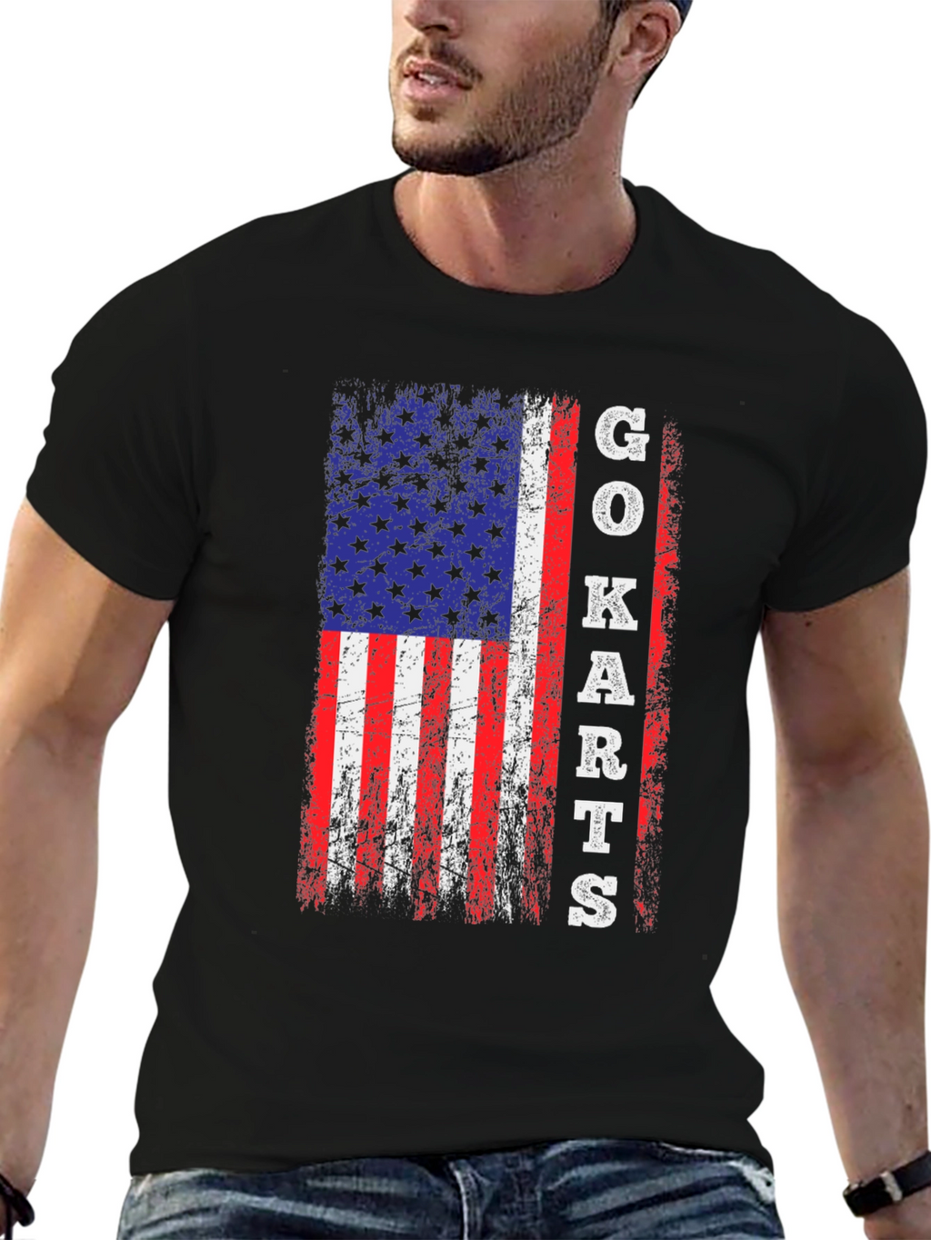 Go-Karts American Flag Graphic Tee