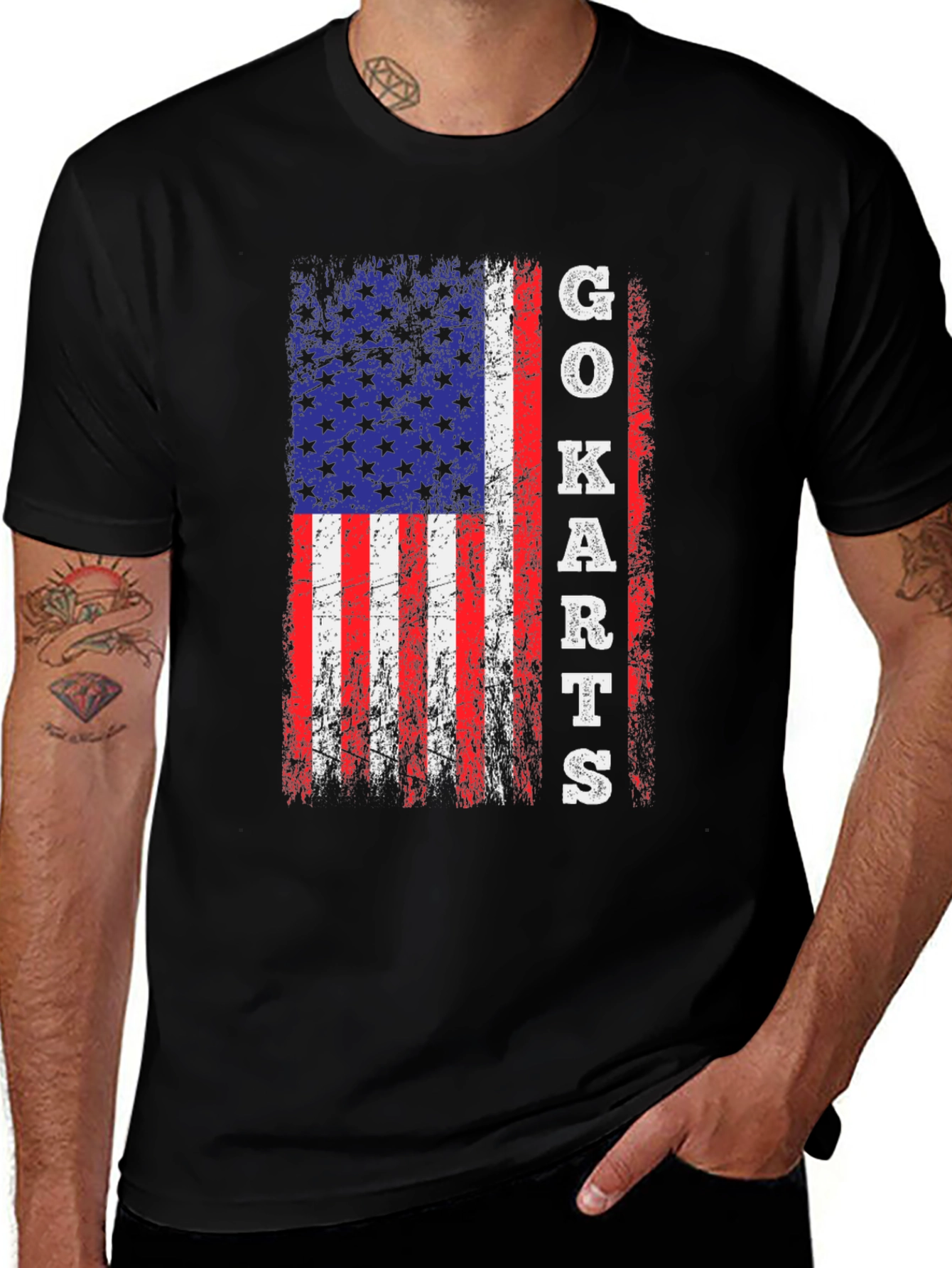 Go-Karts American Flag Graphic Tee