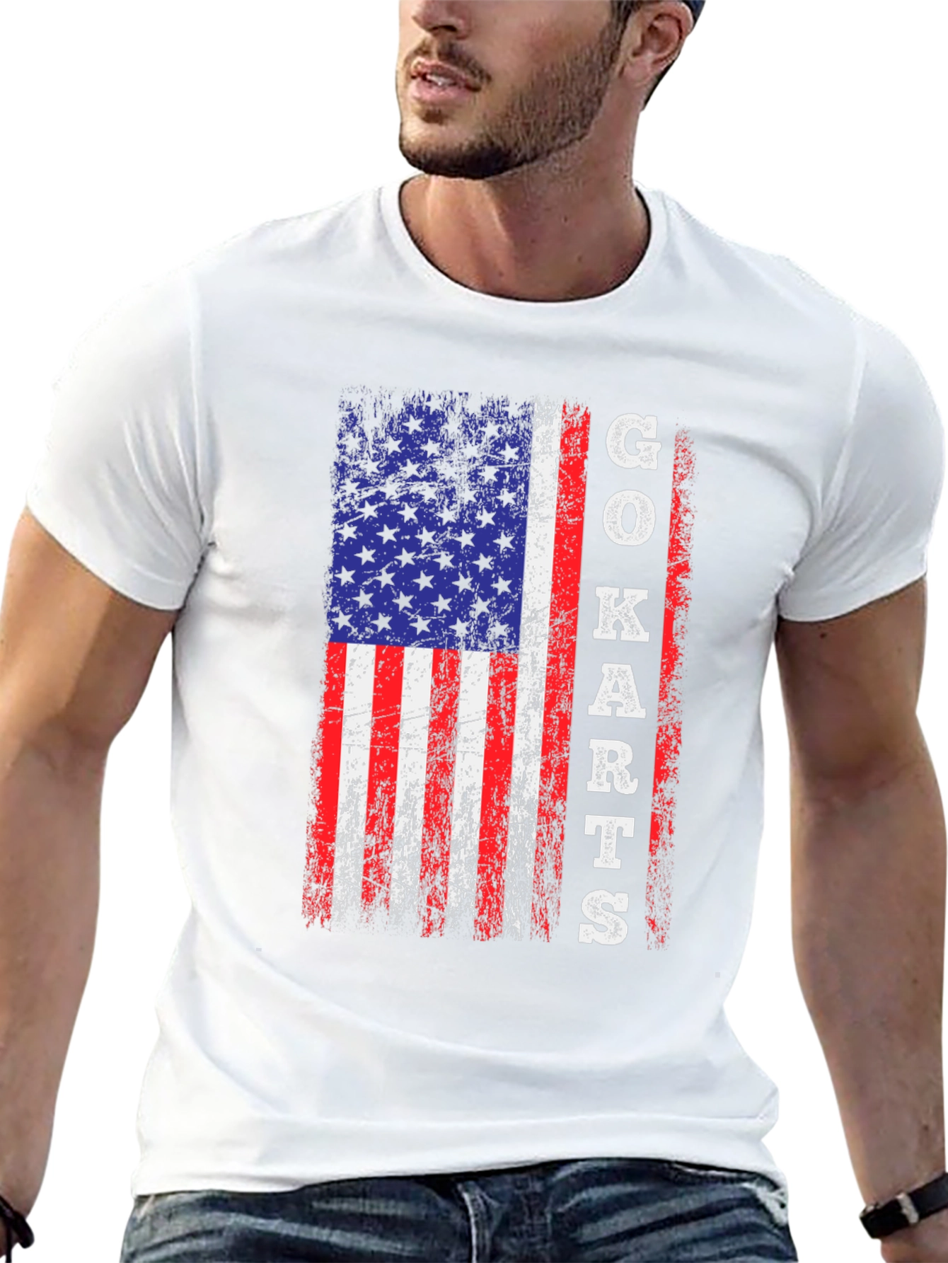 Go-Karts American Flag Graphic Tee