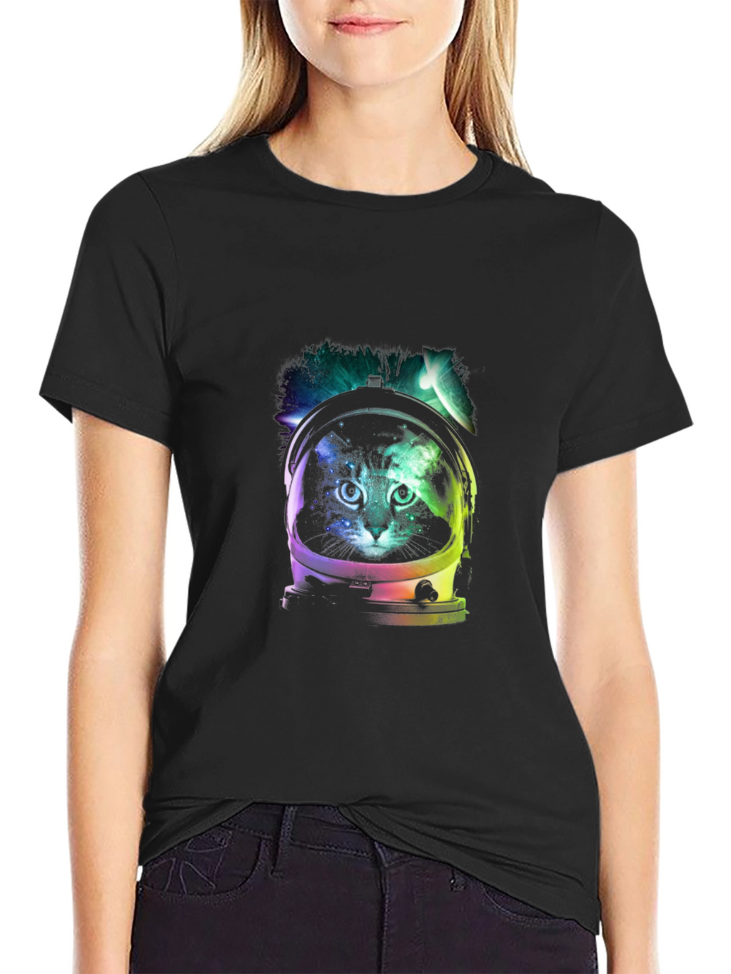 Astronaut Cat Graphic Tee