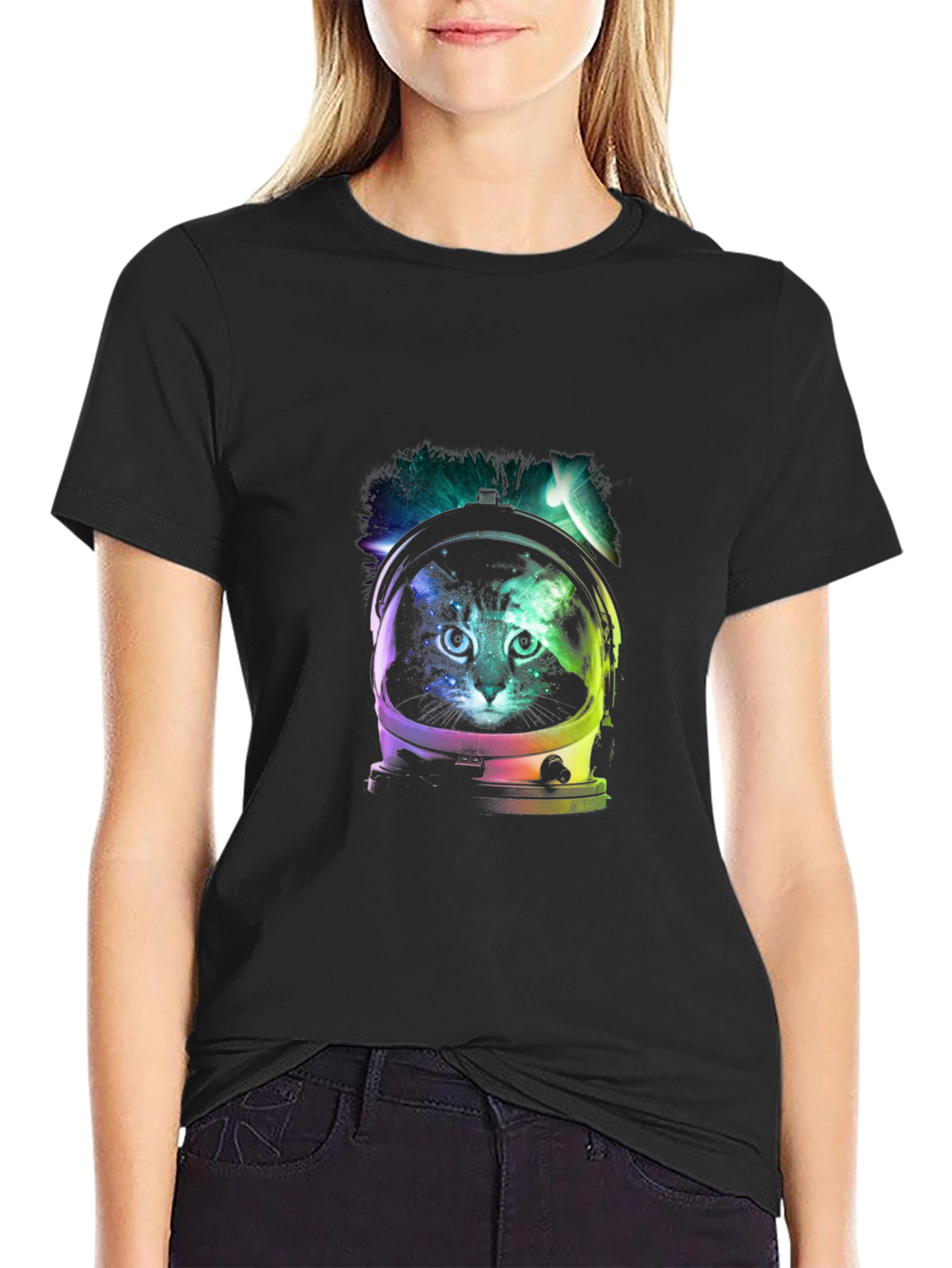 Astronaut Cat Graphic Tee