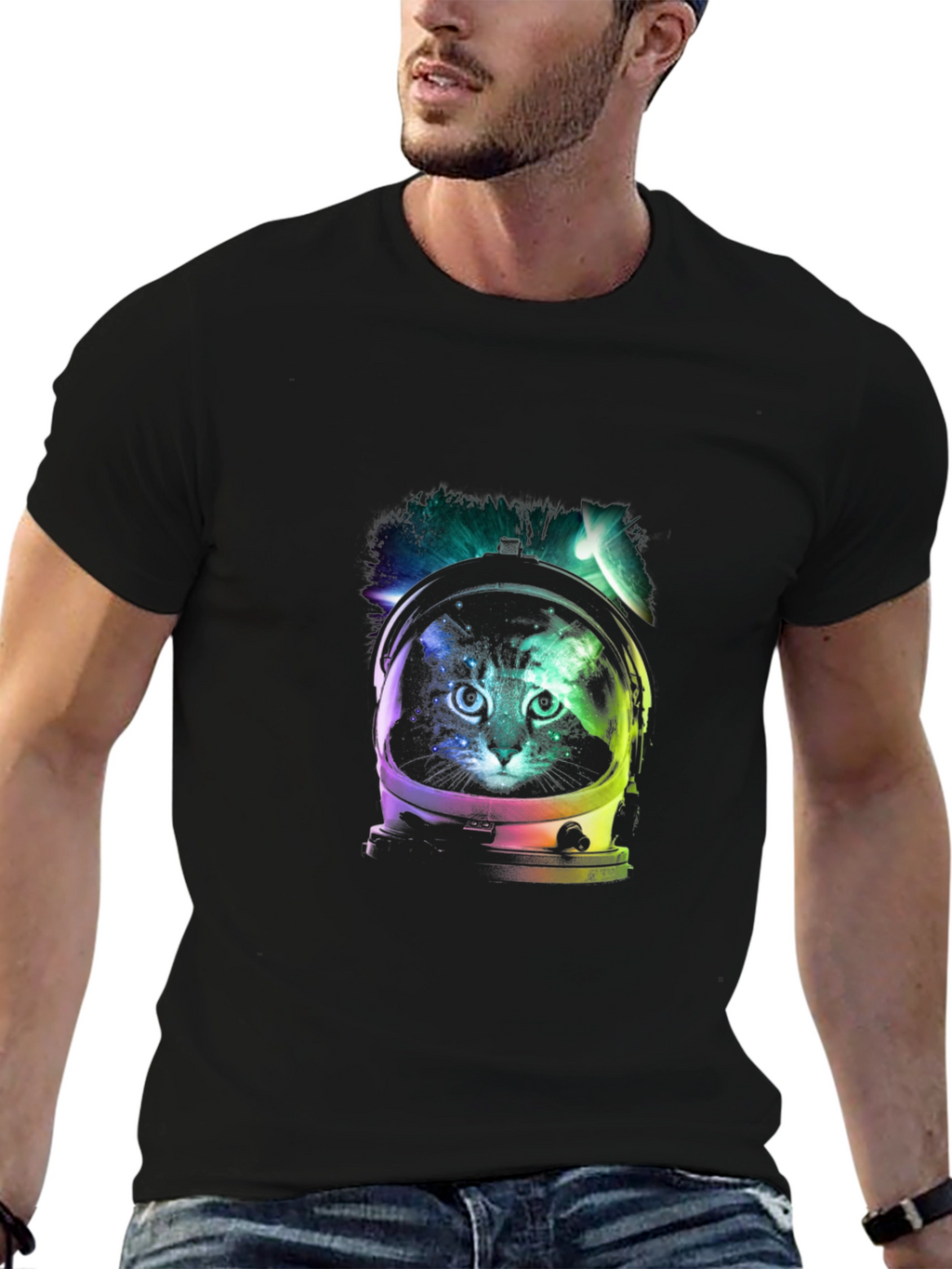 Astronaut Cat Graphic Tee