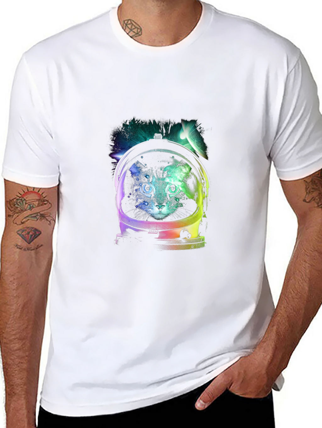 Astronaut Cat Graphic Tee