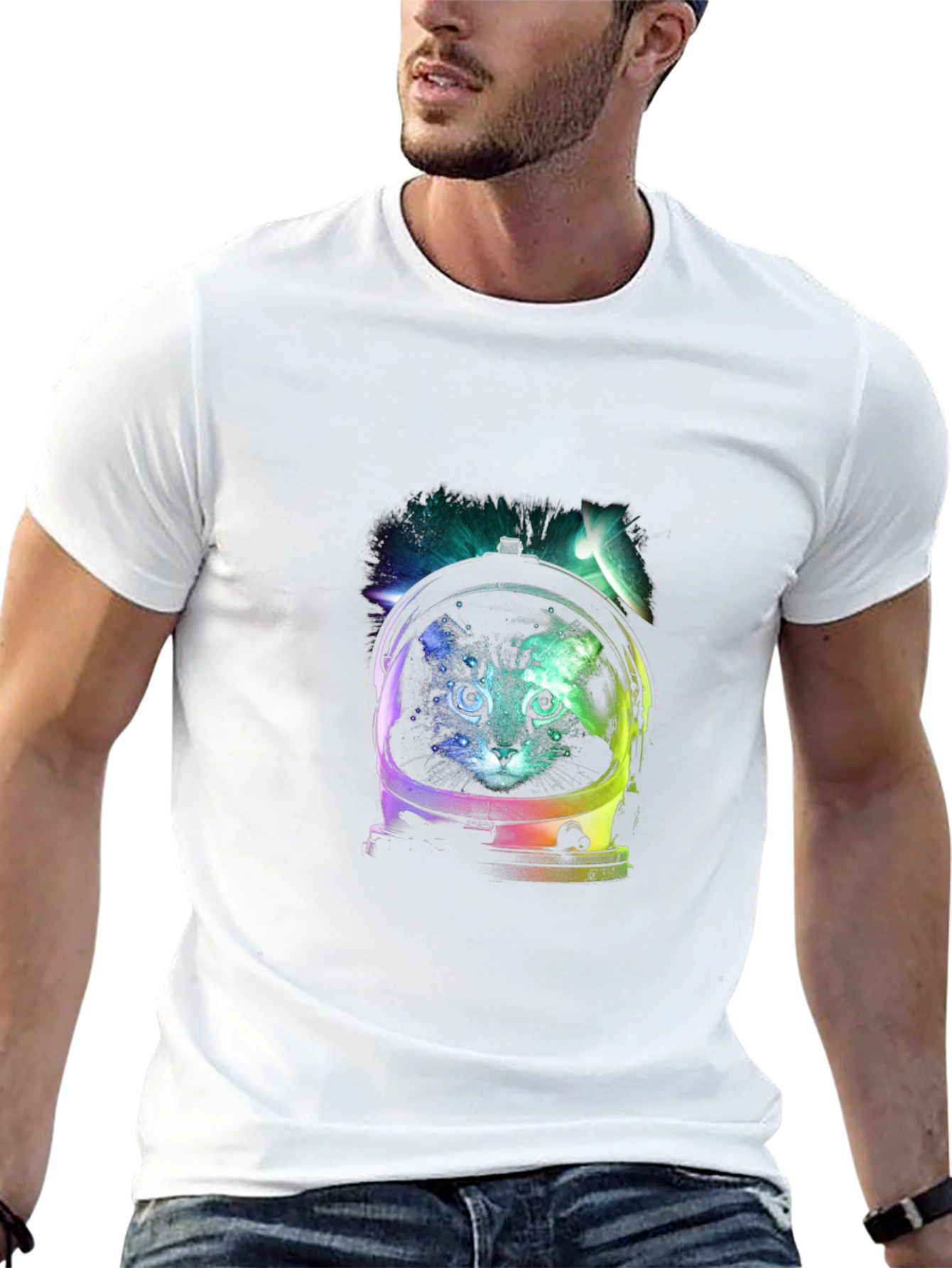 Astronaut Cat Graphic Tee