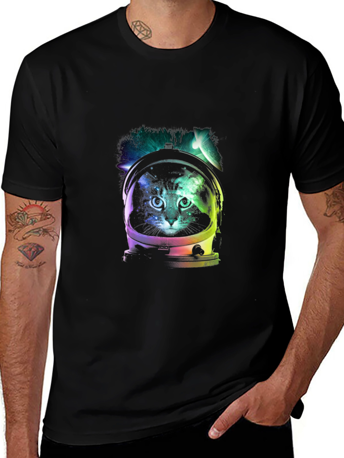 Astronaut Cat Graphic Tee