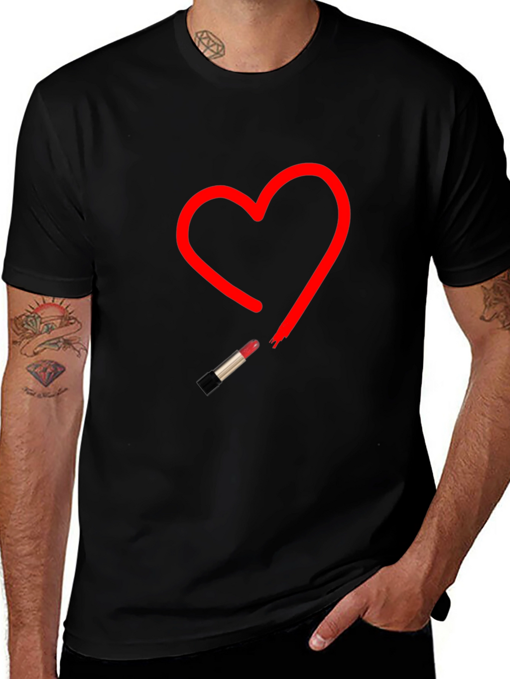 Heart Lipstick T-Shirt - Stylish Graphic Tee