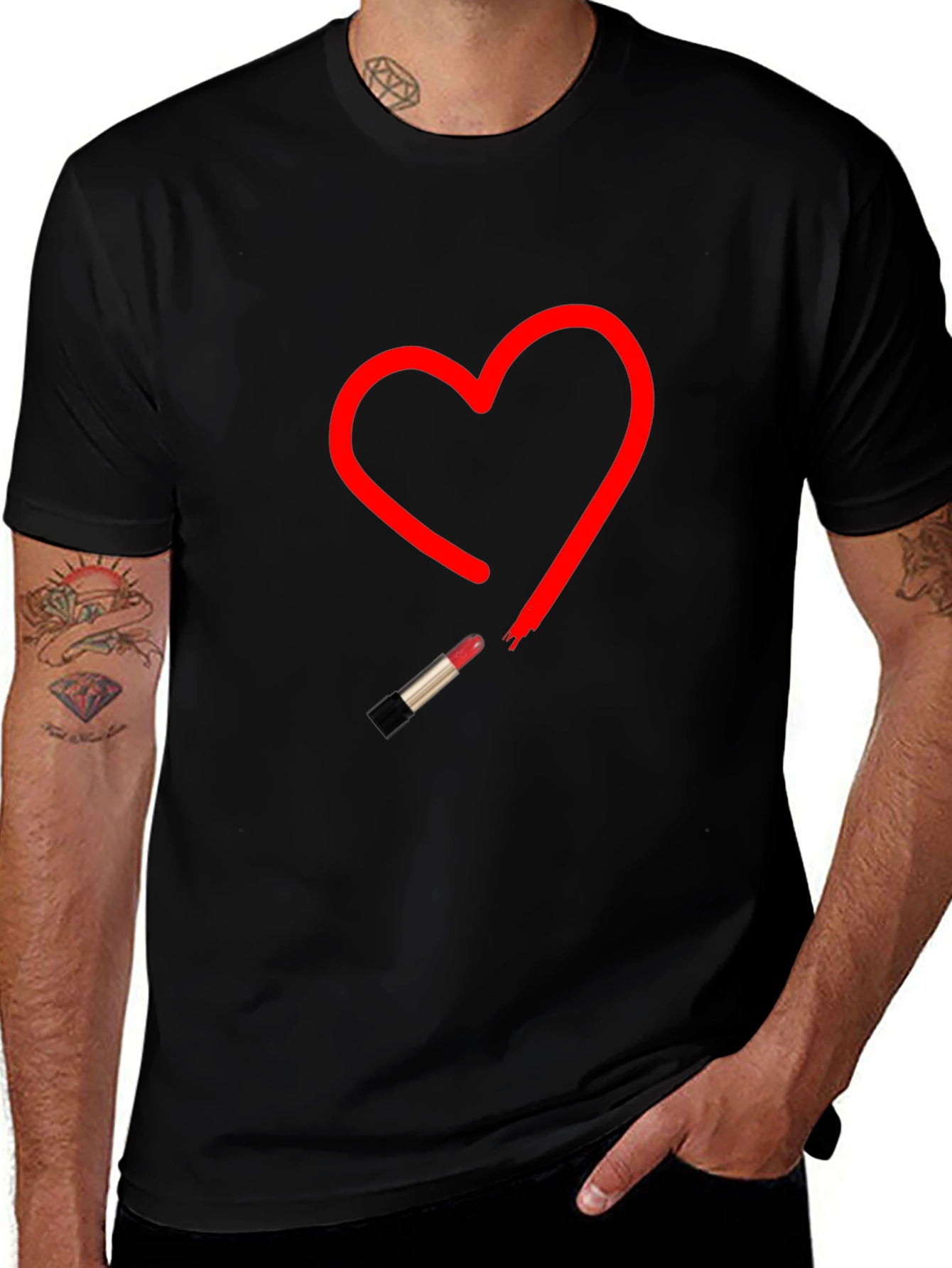 Heart Lipstick T-Shirt - Stylish Graphic Tee