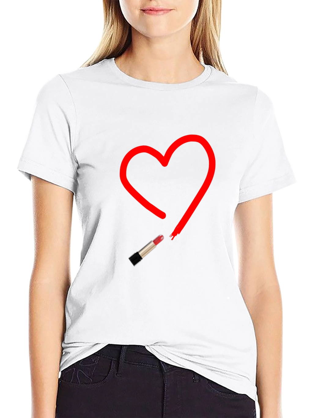 Heart Lipstick T-Shirt - Stylish Graphic Tee