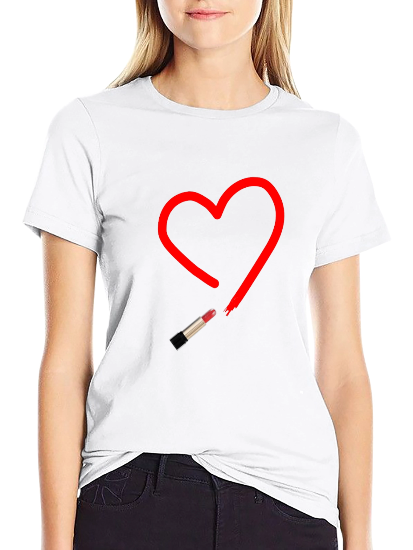 Heart Lipstick T-Shirt - Stylish Graphic Tee