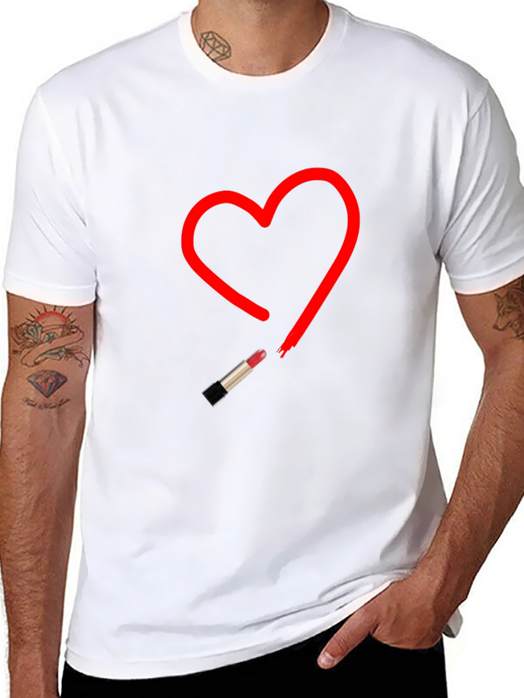 Heart Lipstick T-Shirt - Stylish Graphic Tee