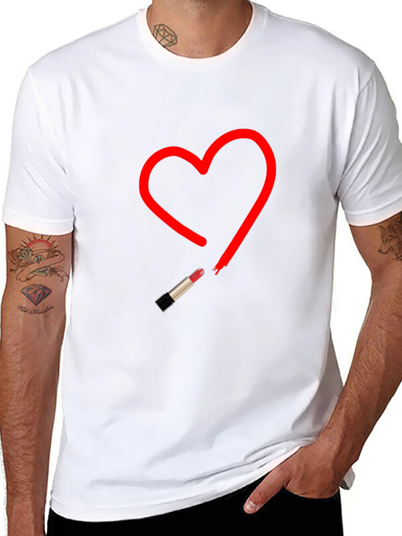 Heart Lipstick T-Shirt - Stylish Graphic Tee