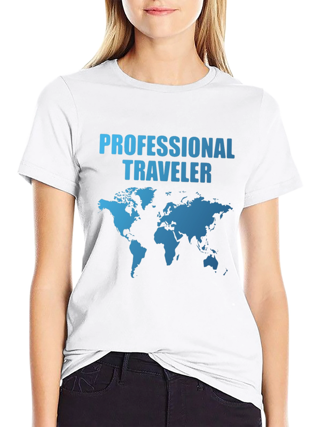 Professional Traveler World Map Graphic T-Shirt