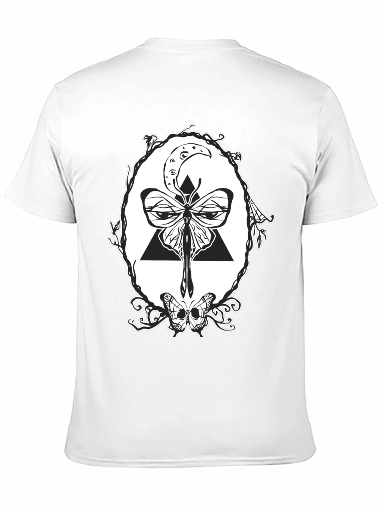 Mystic Moon Butterfly Black T-Shirt