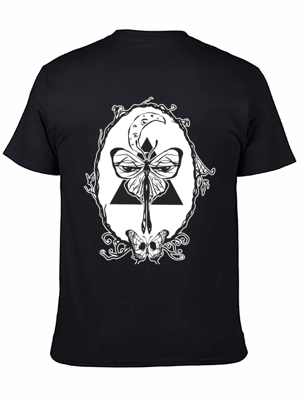 Mystic Moon Butterfly Black T-Shirt