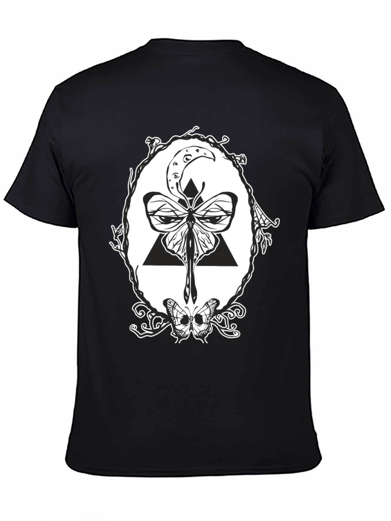Mystic Moon Butterfly Black T-Shirt
