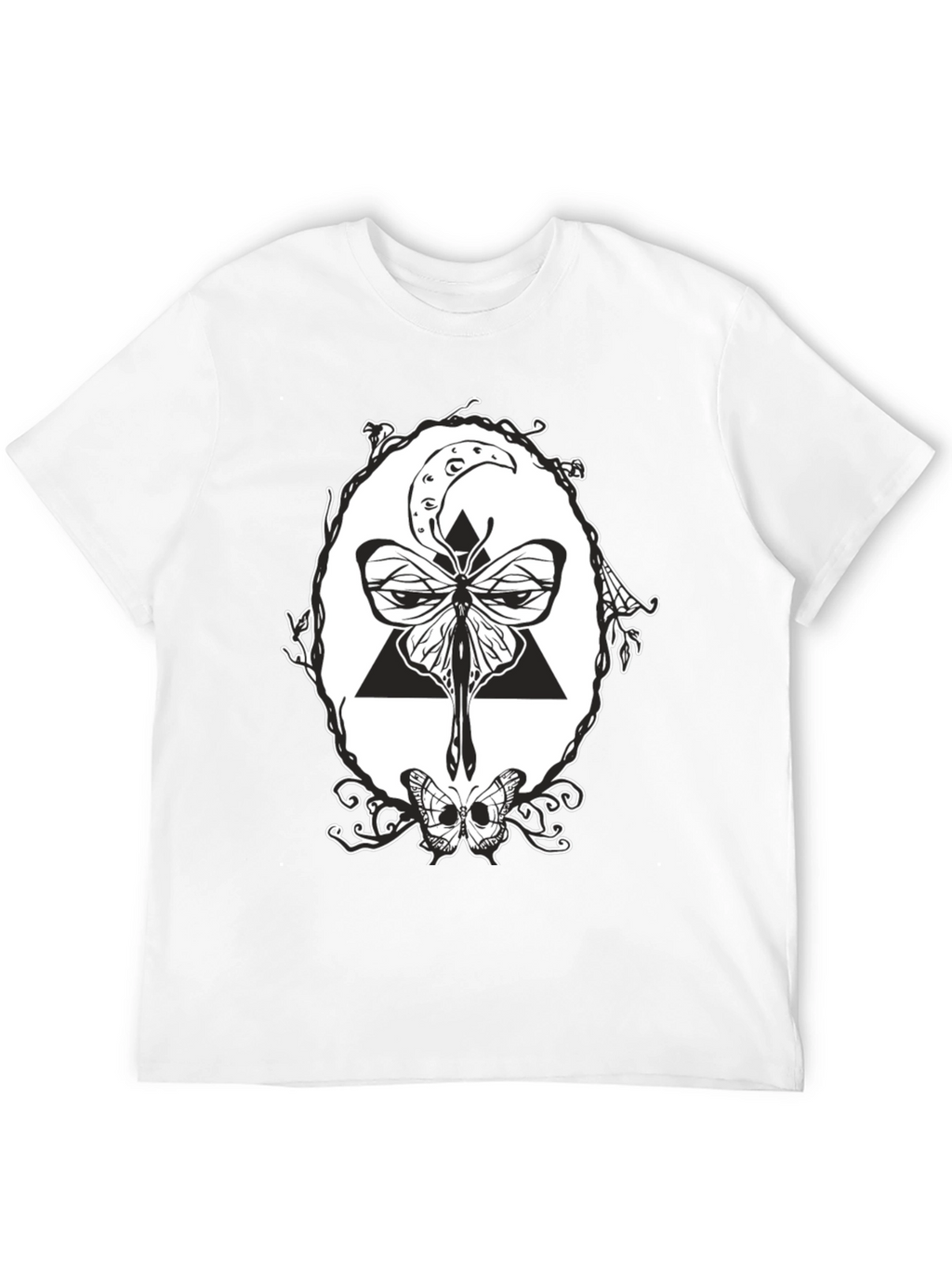 Mystic Moon Butterfly Black T-Shirt