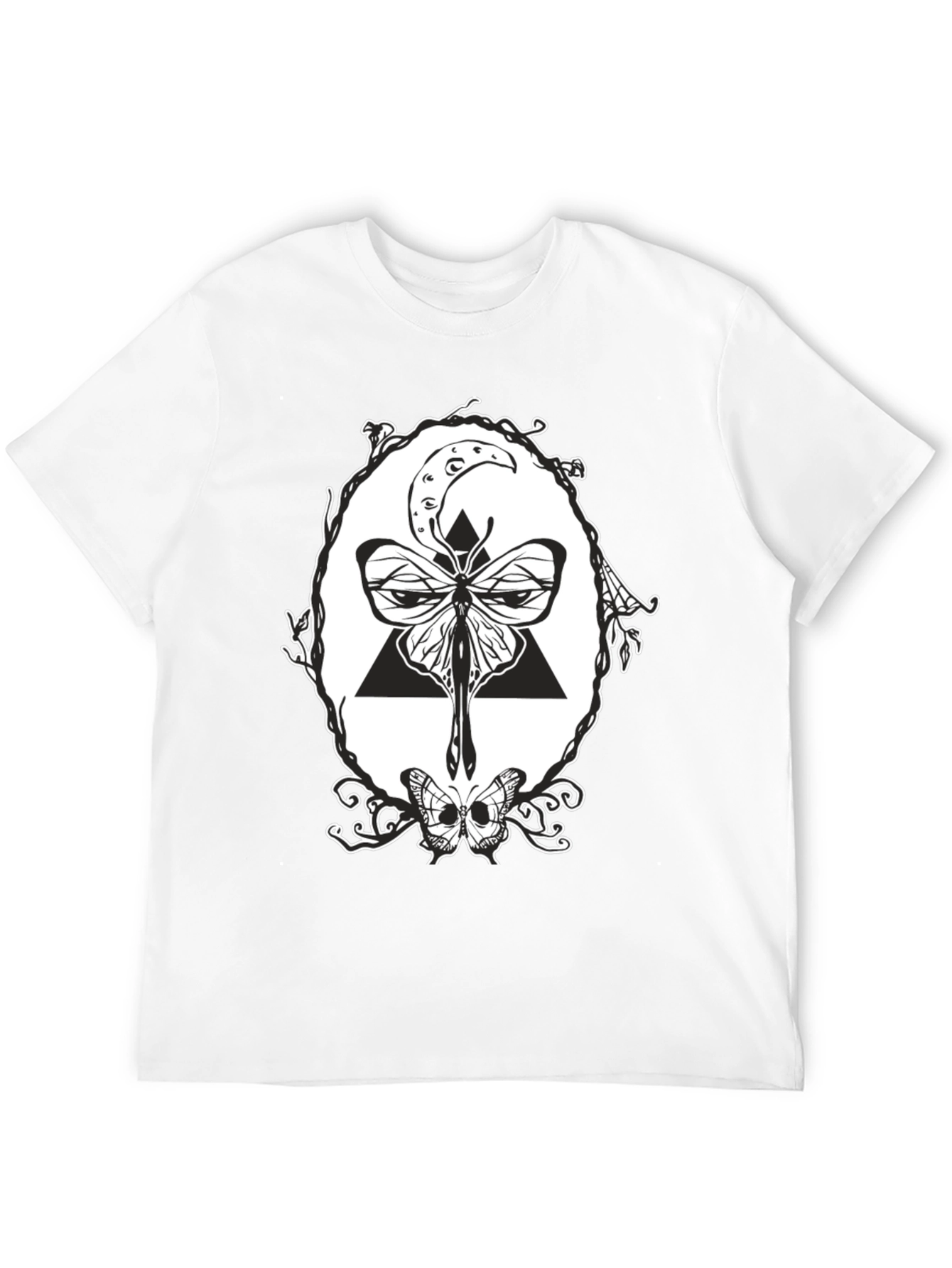 Mystic Moon Butterfly Black T-Shirt