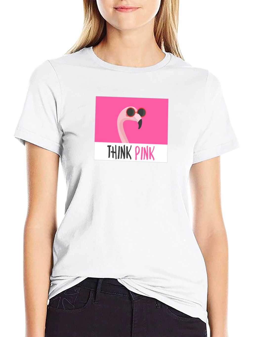 Think Pink Flamingo T-Shirt - Stylish Graphic Tee