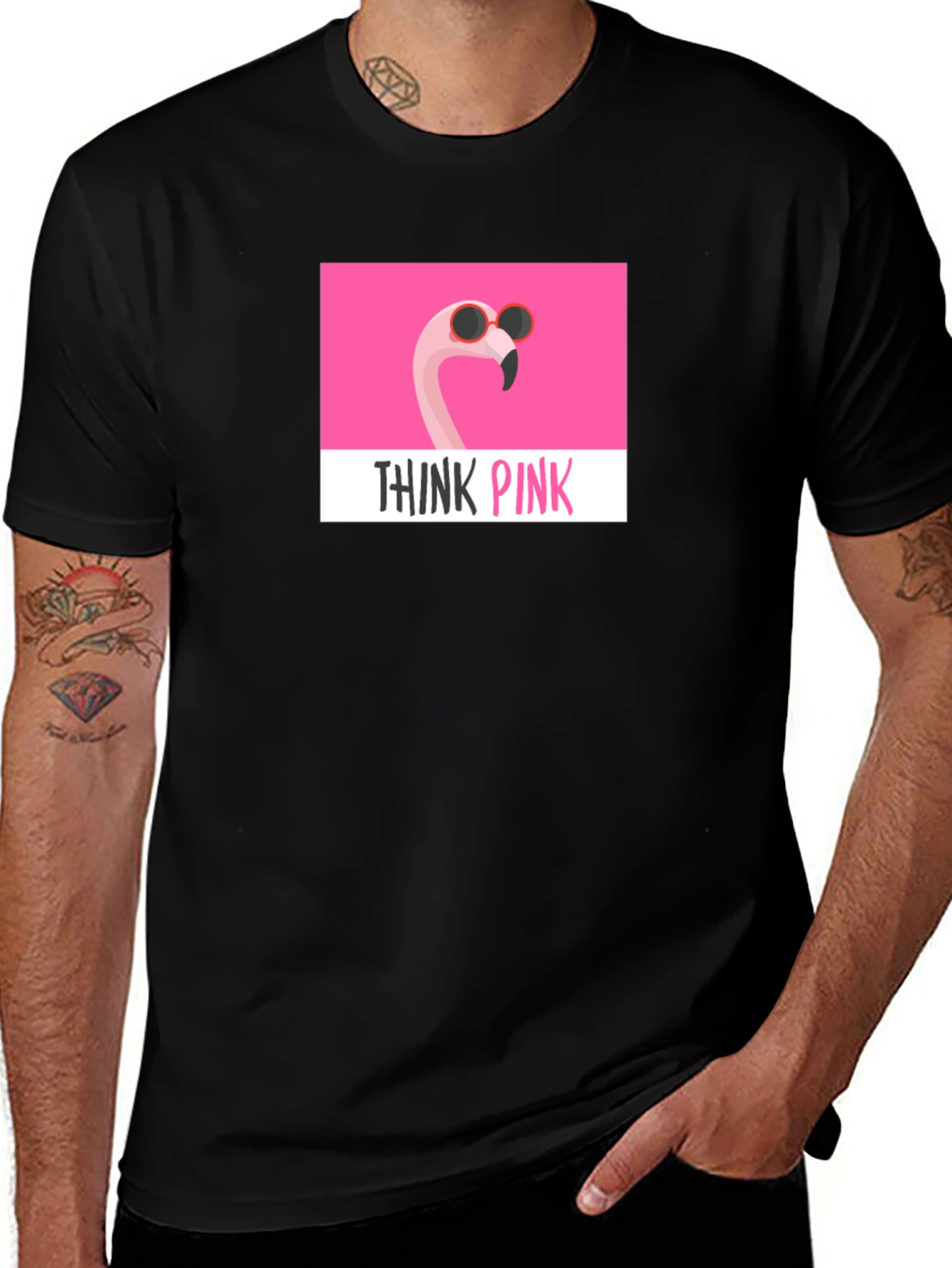 Think Pink Flamingo T-Shirt - Stylish Graphic Tee