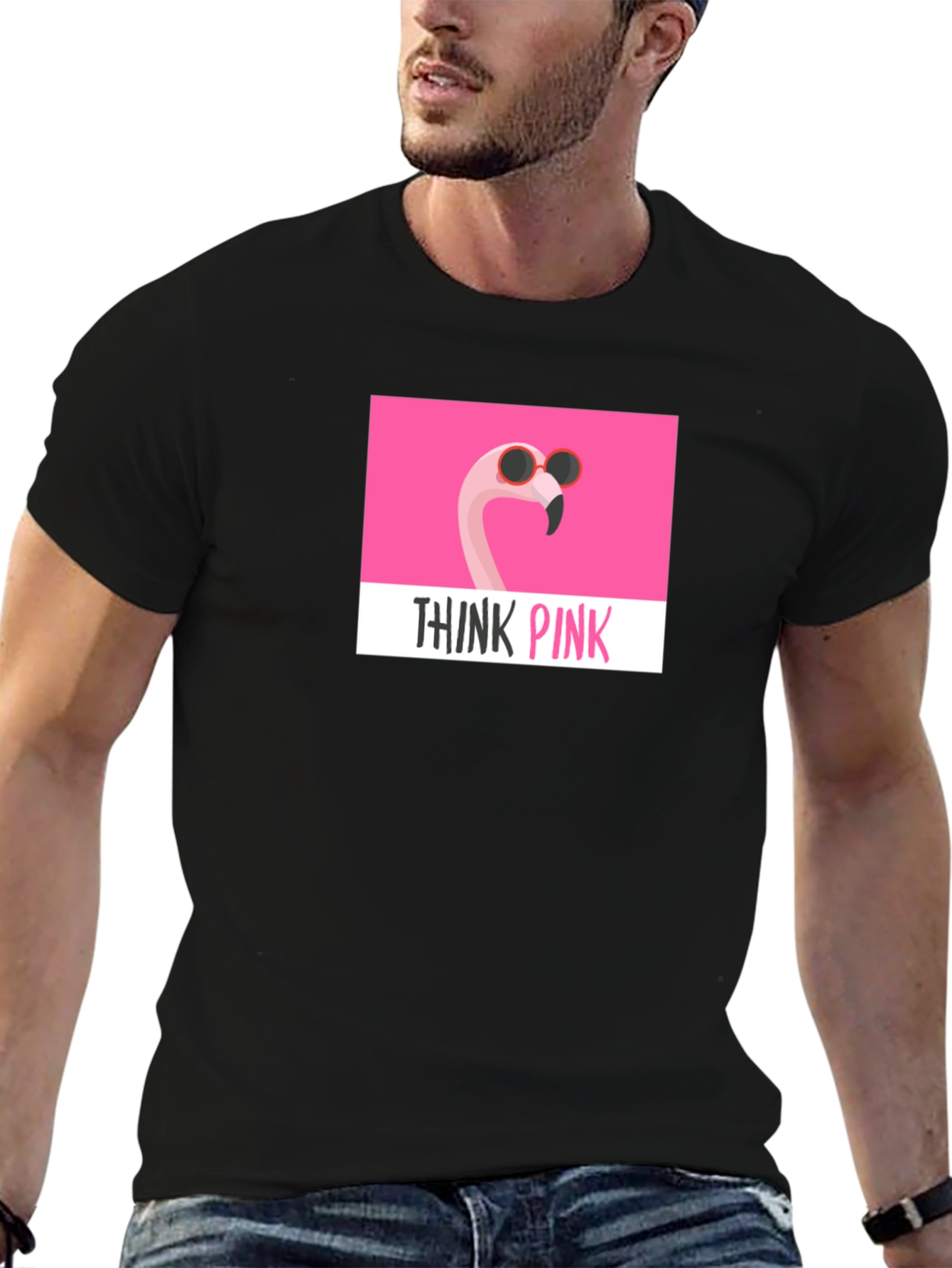 Think Pink Flamingo T-Shirt - Stylish Graphic Tee