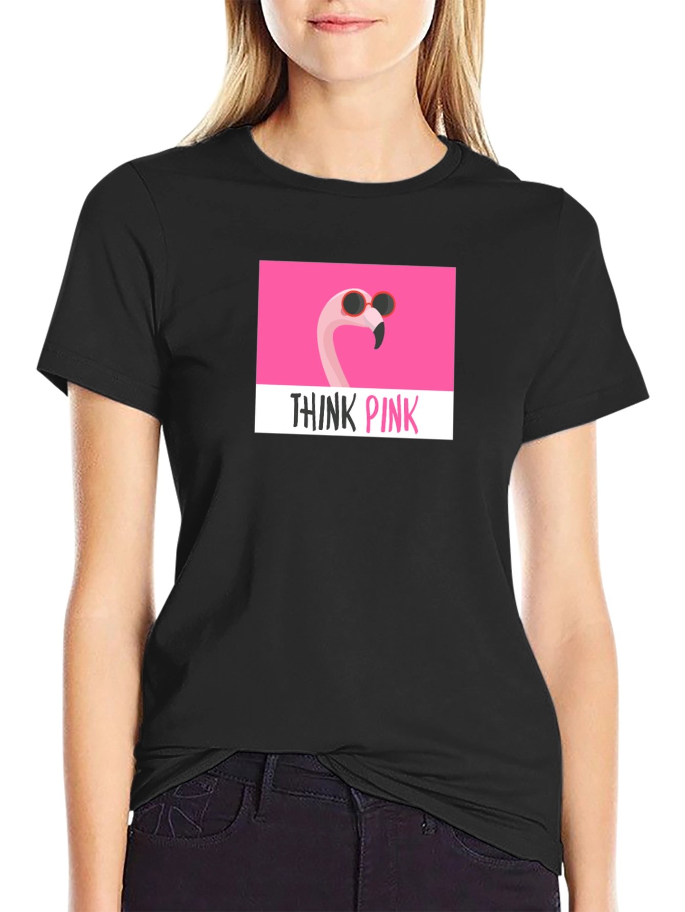 Think Pink Flamingo T-Shirt - Stylish Graphic Tee