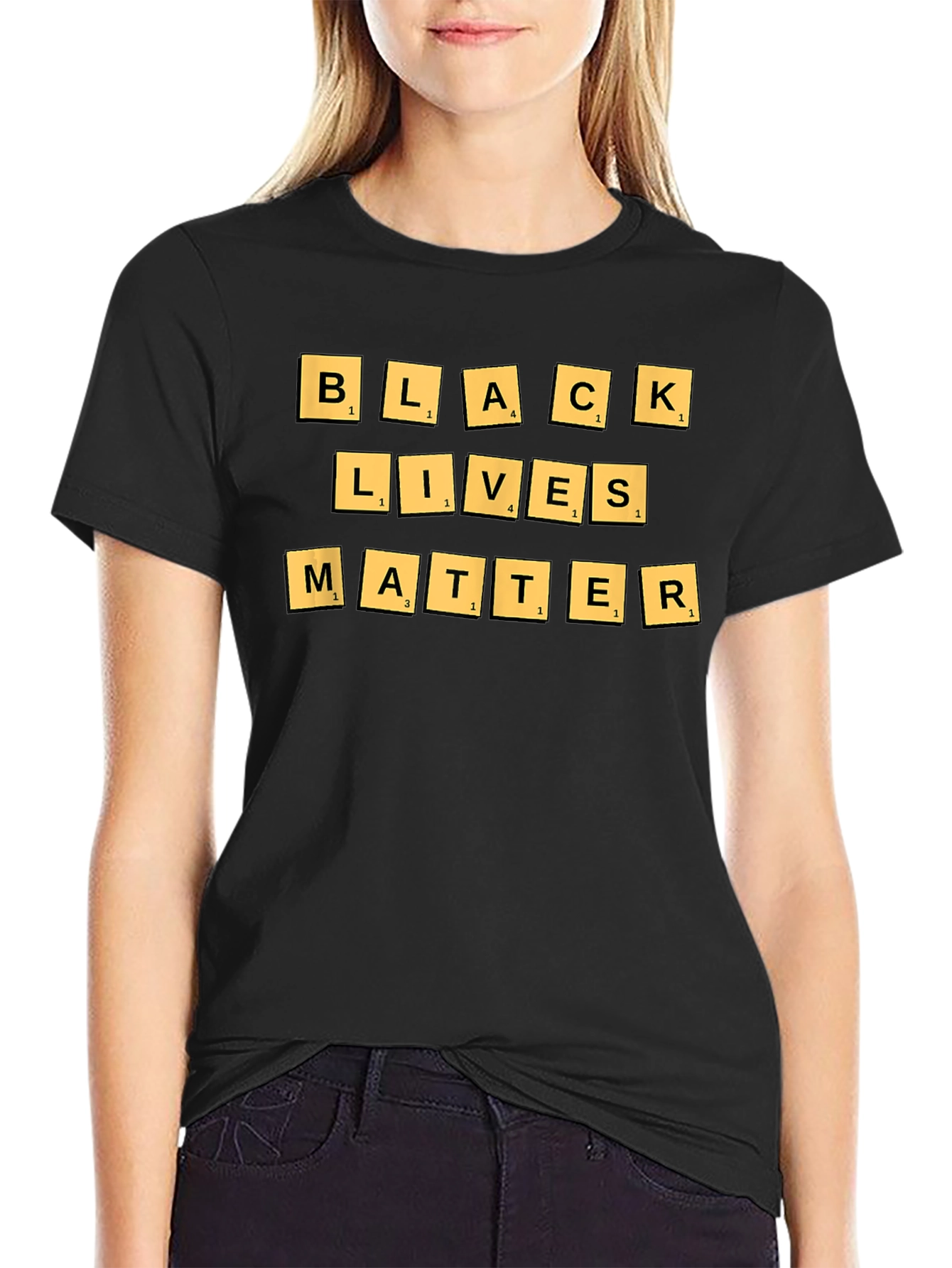Black Lives Matter T-Shirt - BLM Scrabble Design
