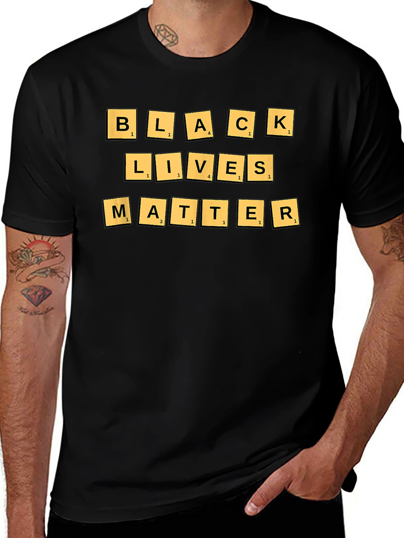 Black Lives Matter T-Shirt - BLM Scrabble Design