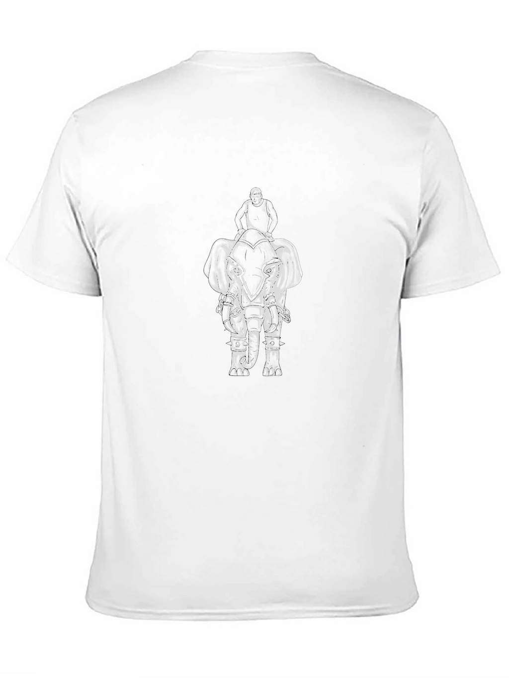 Elephant Rider Graphic Tee - Black Cotton Casual Shirt