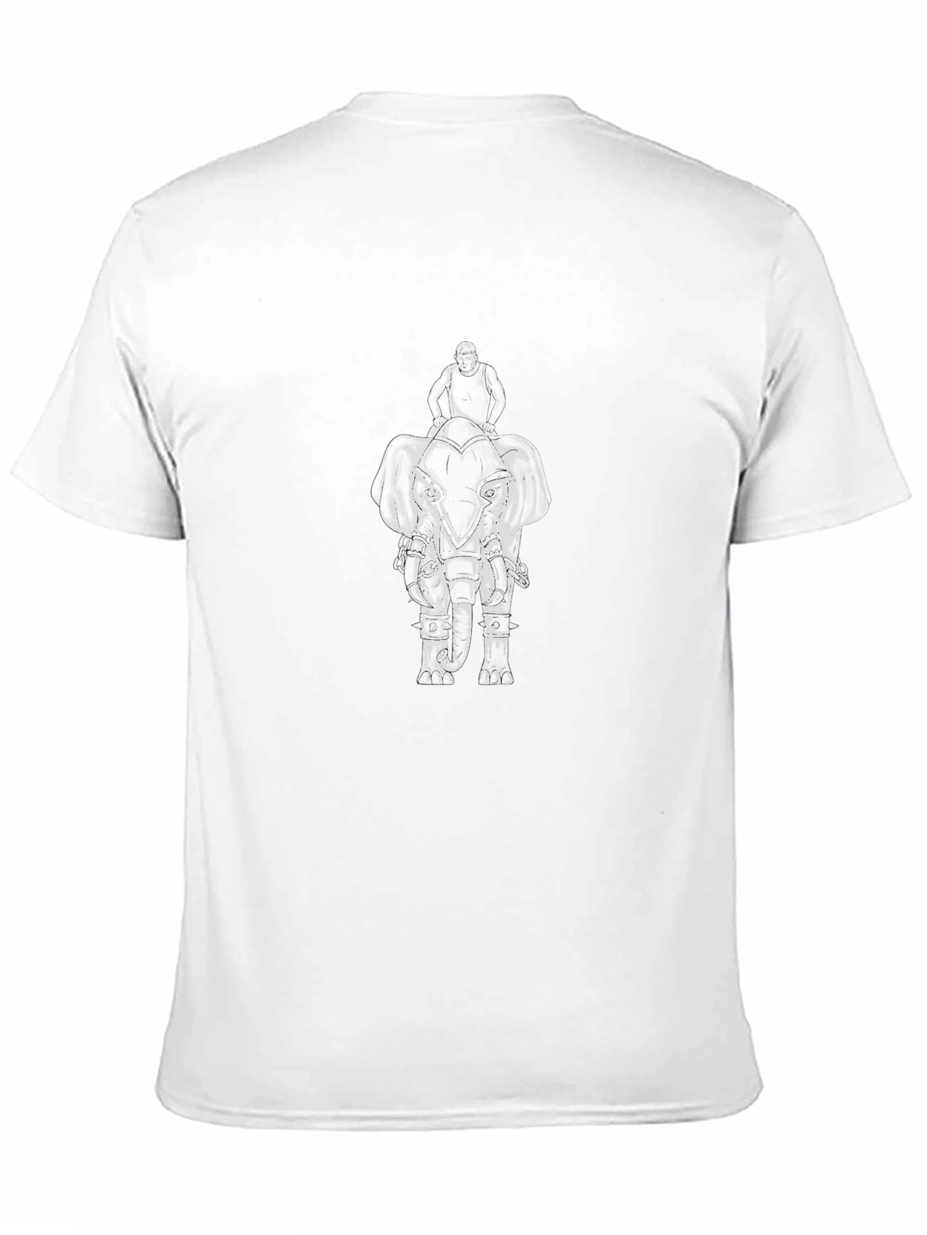 Elephant Rider Graphic Tee - Black Cotton Casual Shirt