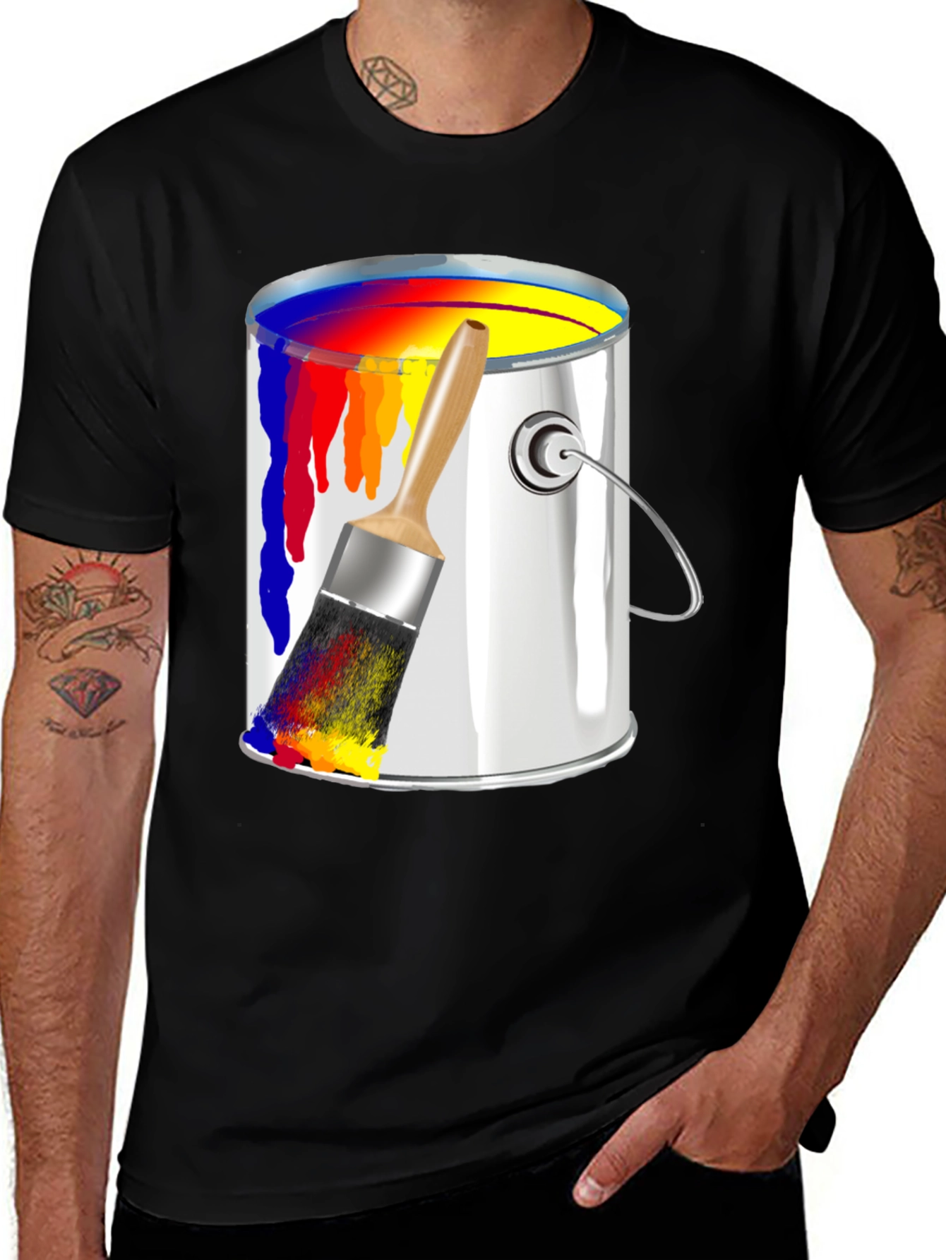 Paint Can & Brush Graphic T-Shirt