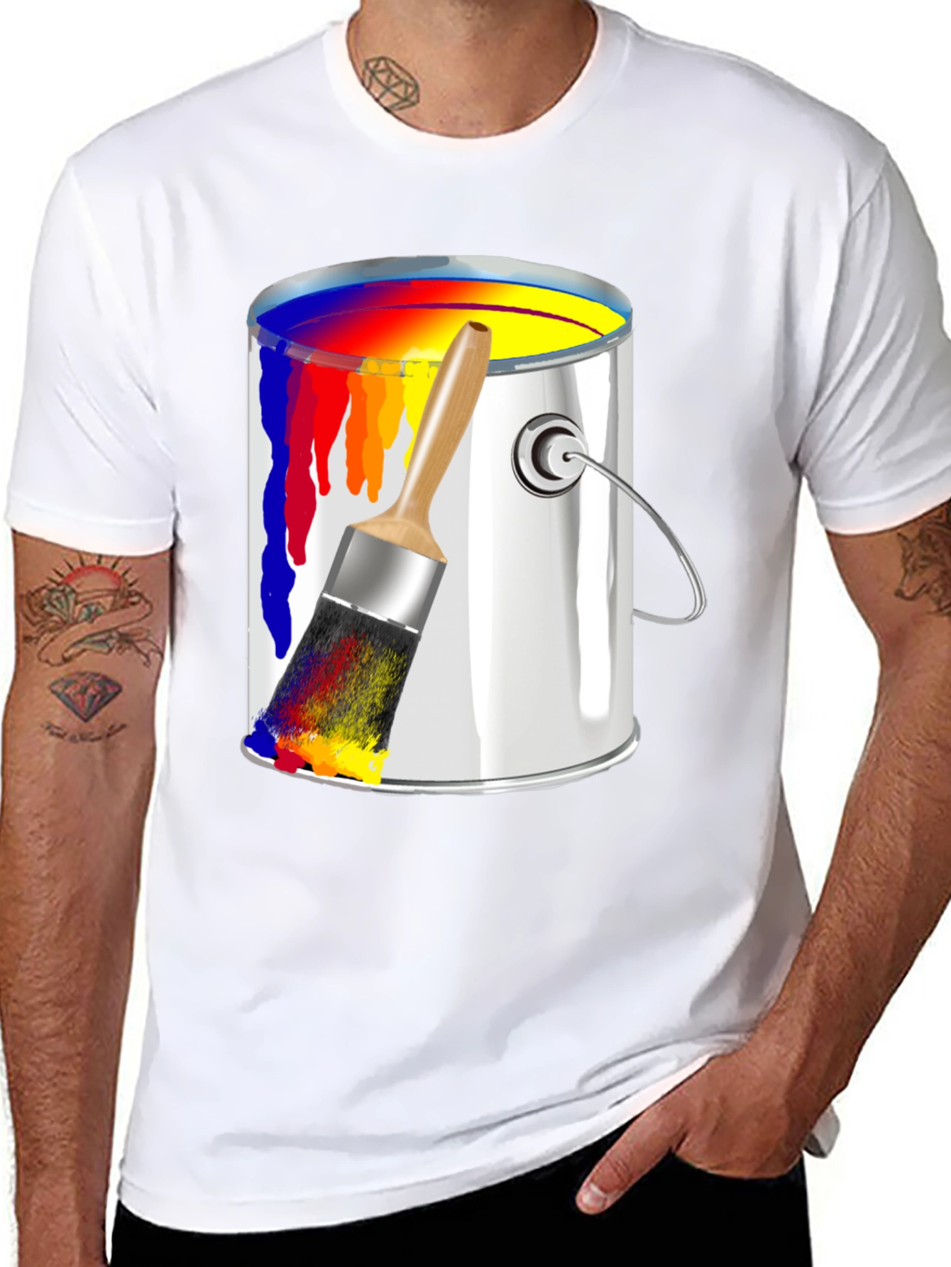 Paint Can & Brush Graphic T-Shirt
