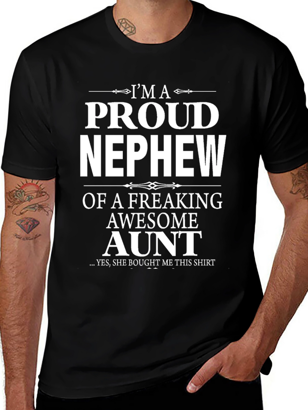 Proud Nephew Graphic T-Shirt - Awesome Aunt Gift